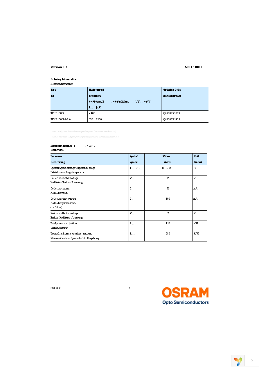 SFH 3100 F Page 2